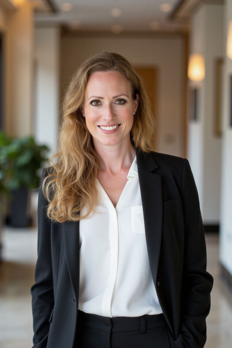 Photo generated by Secta Labs in style of Executive Hallway Portraits