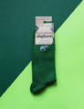 Ribbed bamboo socks in green colour with an embroidered elephant motif