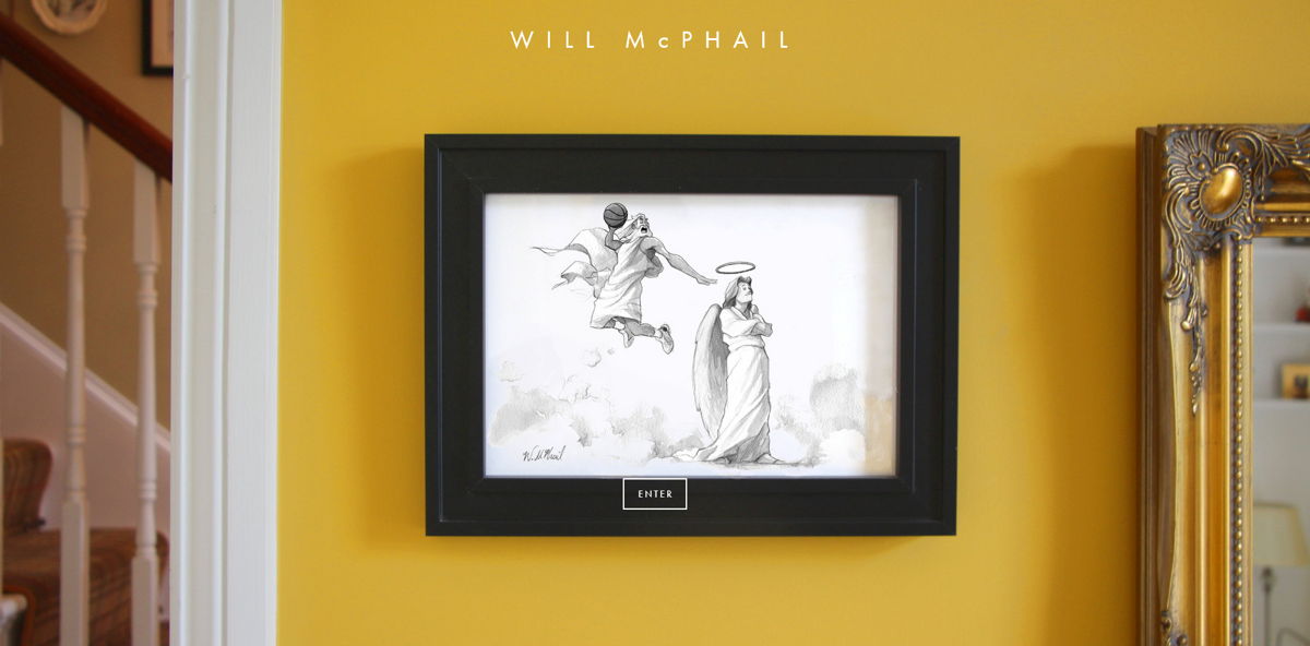 Screenshot of Will McPhail, from the squarespace artist websites collection.