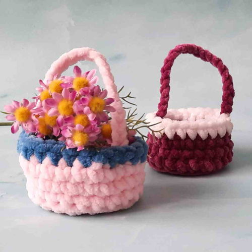 Easy Mini Easter Basket Crochet Pattern