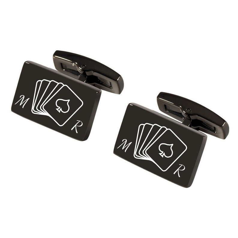 Laser Engraved Playing Card Cuffs 009