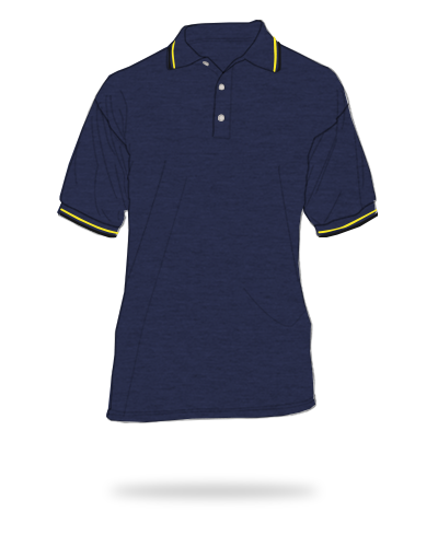 Navy heather body + yellow and black stripes honeycombed color combination polo shirt sj clothing manila philippines