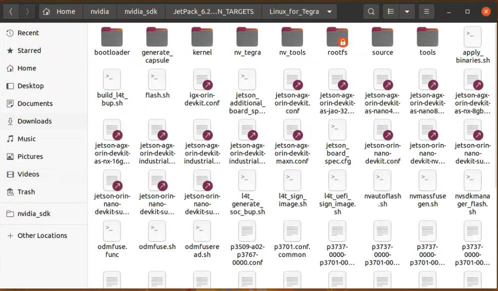 Inside of the Linux_for_Tegra folder