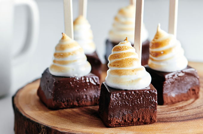 Hot Chocolate with Marshmallow on a Stick