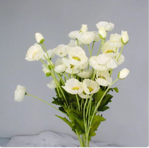 White Poppies - Realistic Artificial Flowers - Image 3