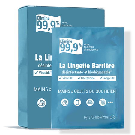 Lingette Barrière - Lingettes désinfectantes individuelles - 5x7