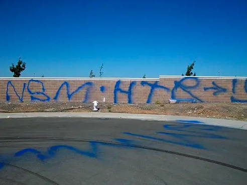 removing graffiti from sound wall