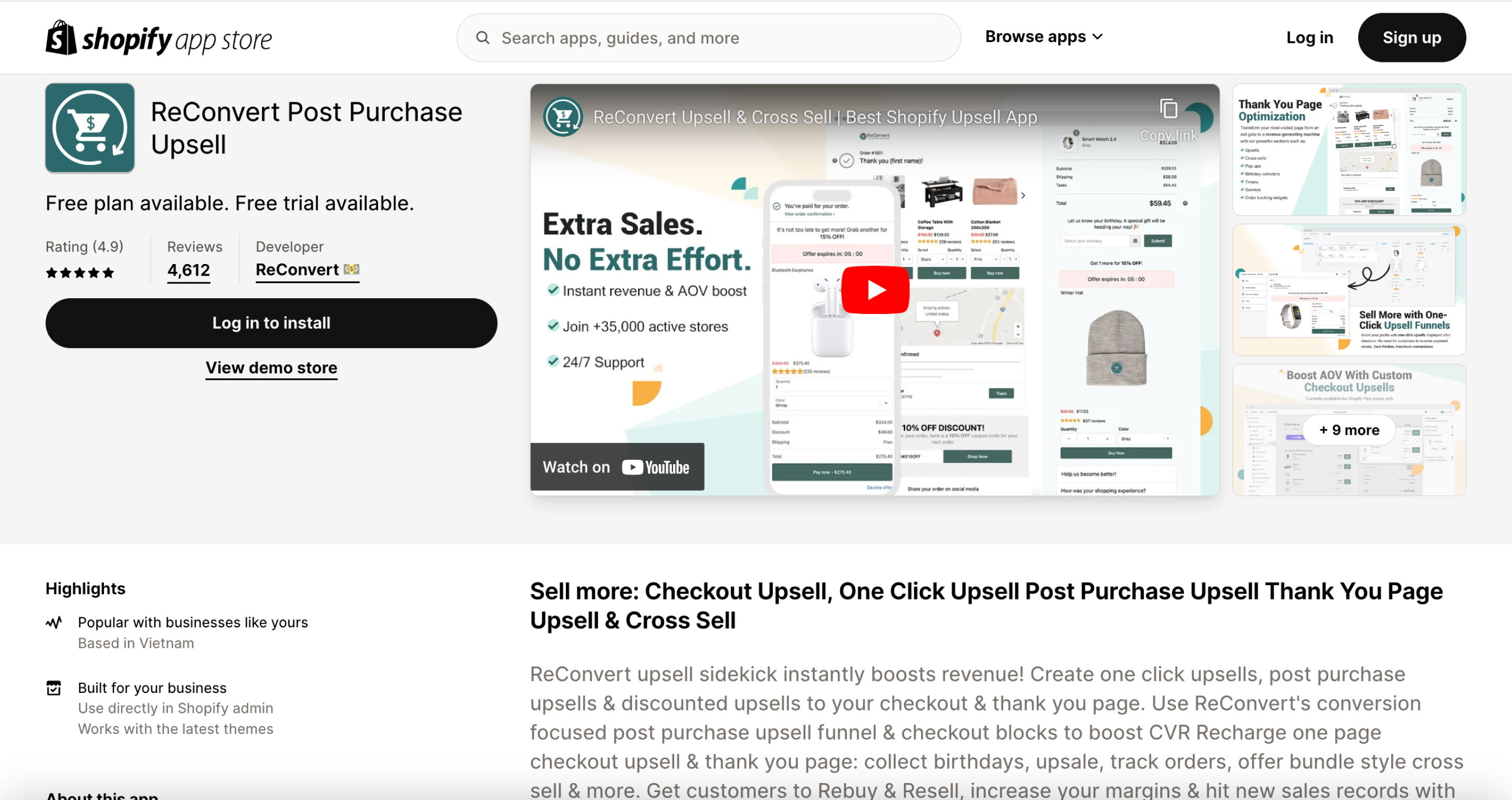 ReConvert Post Purchase Upsell