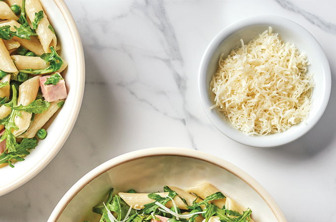 Lemon, Ham and Arugula Pasta