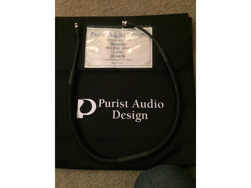 Purist Audio Design Dominus-Luminist digital cable BNC/BNC Mint customer trade-in