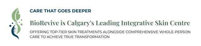 Logo and tagline for BioRevive, Calgary’s leading integrative skin centre offering advanced skin treatments and holistic care.