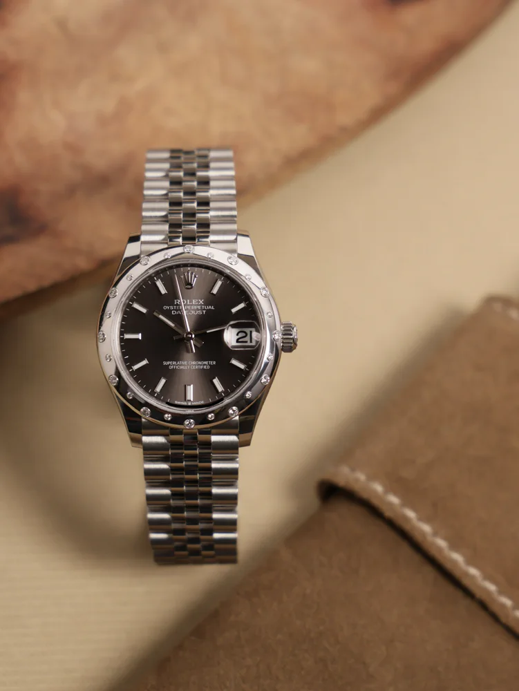 Domed Diamond-Set Bezel Grey dial Full set 2026, image 8