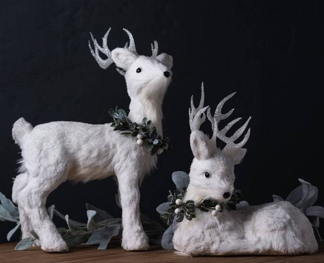 melrose white winter reindeer set