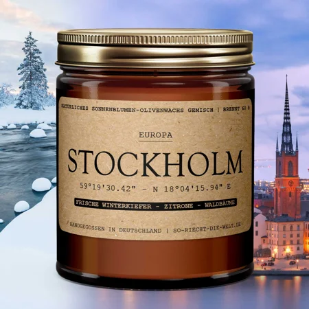 Bougie Stockholm - Pin d’hiver frais | citron | arbres forestiers