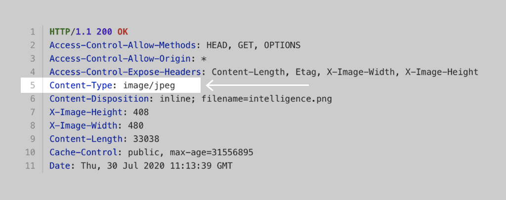 An example of JPEG HTTP headers