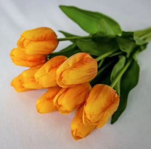 Orange Real Touch Tulips - Realistic Artificial Flowers