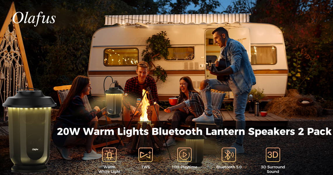 Wireless Bluetooth Speaker with Warm White Lights