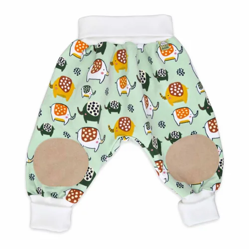 Pantalon d'éveil en molleton Bio avec imprimé éléphant (6-12 mois)