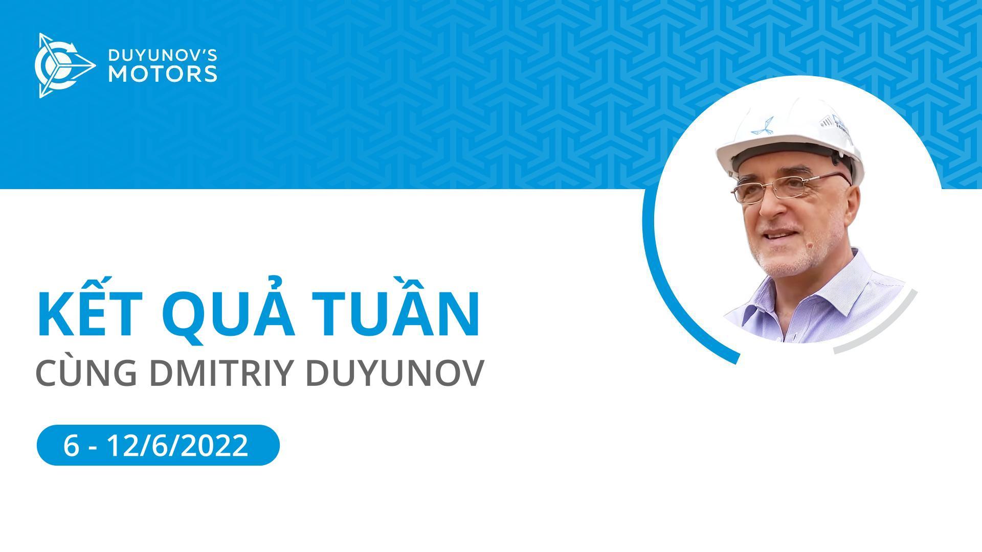 Kết quả trong tuần của dự án "Động cơ của Duyunov"