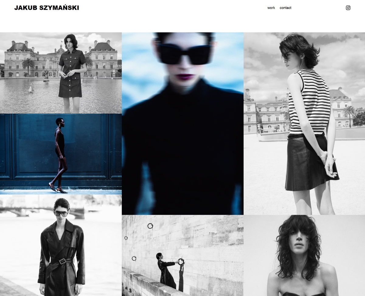 Screenshot of JAKUB SZYMAŃSKI, from the wix portfolio website examples collection.
