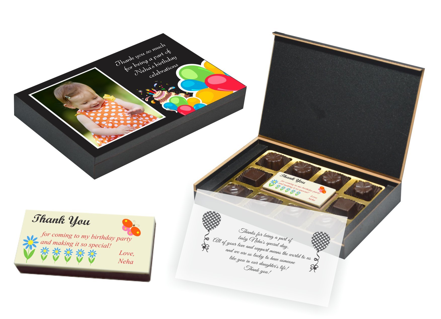 customised chocolate box for birthday return gift
