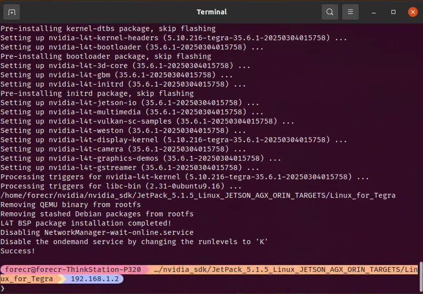 End of applying binaries