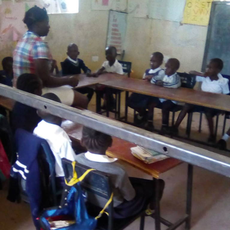 boys sitting in a class