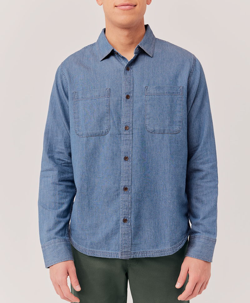 Men's Chambray Ranch Button Up - $39.60 | Pact Circle