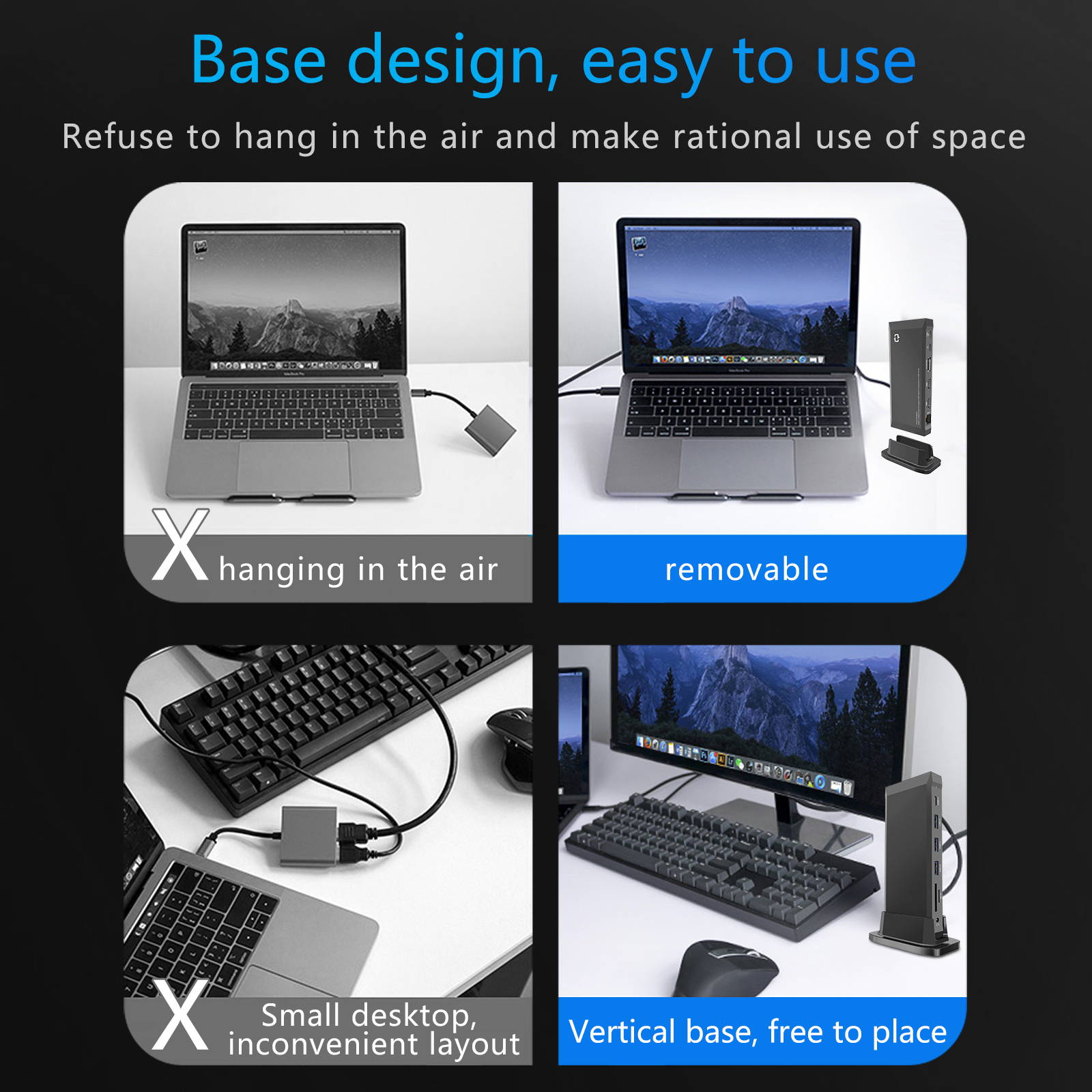 UExtend - Docking Station USB C Hub Dual HDMI Adapter Compatible for 3 Monitors