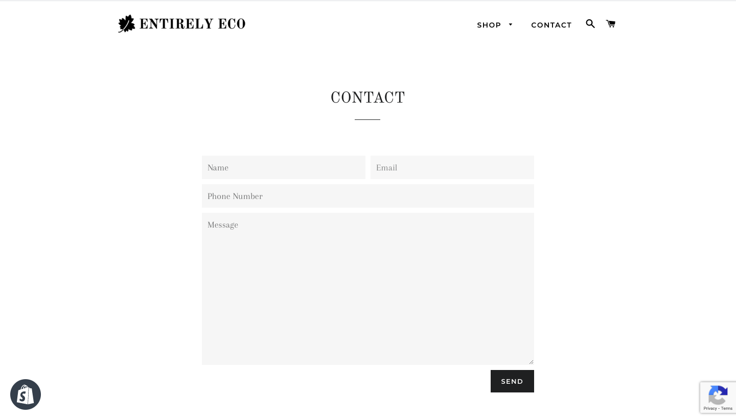 eco friendly products niche pre-built store contact page