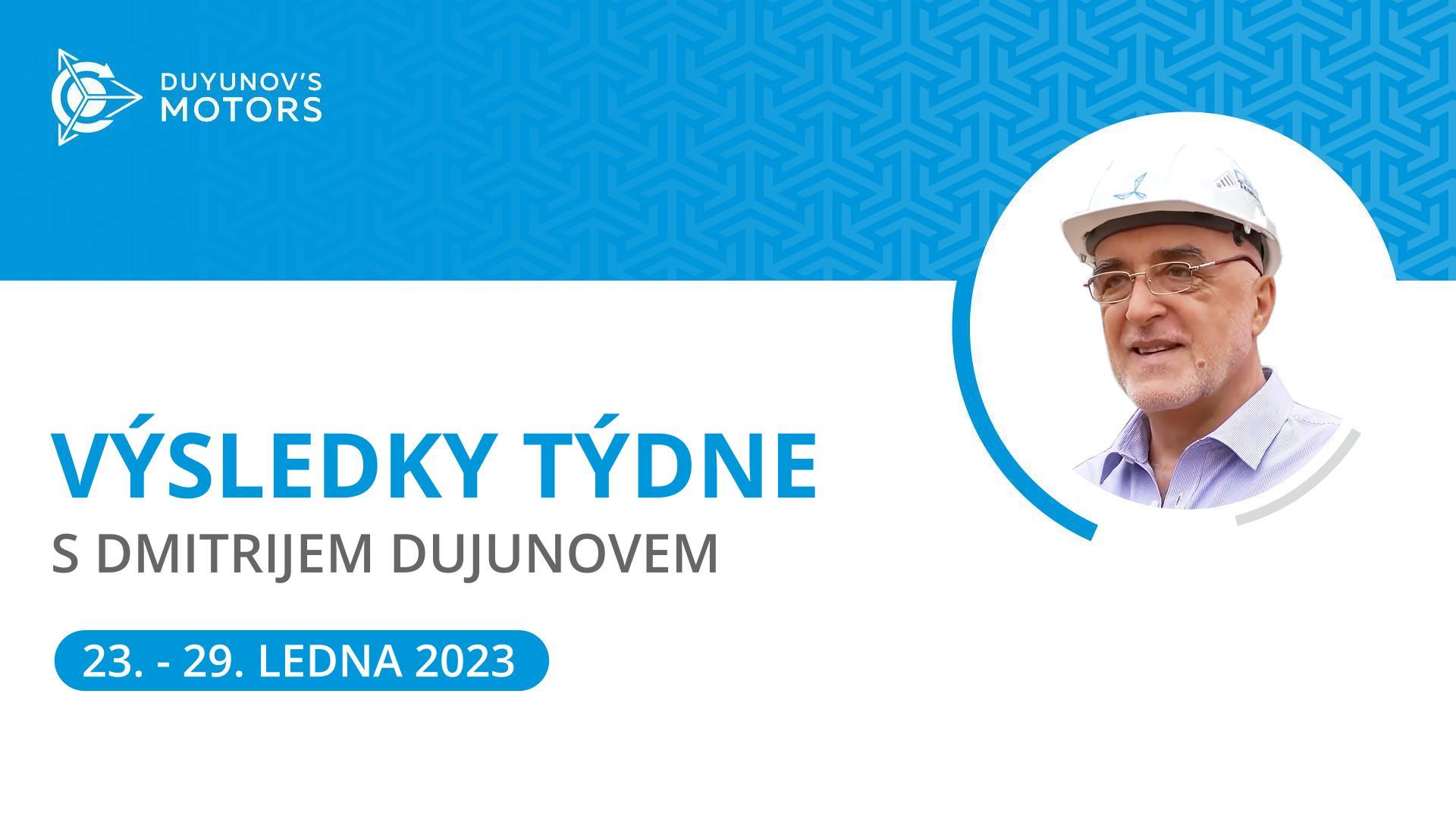 Výsledky týdne v projektu Motory Dujunova