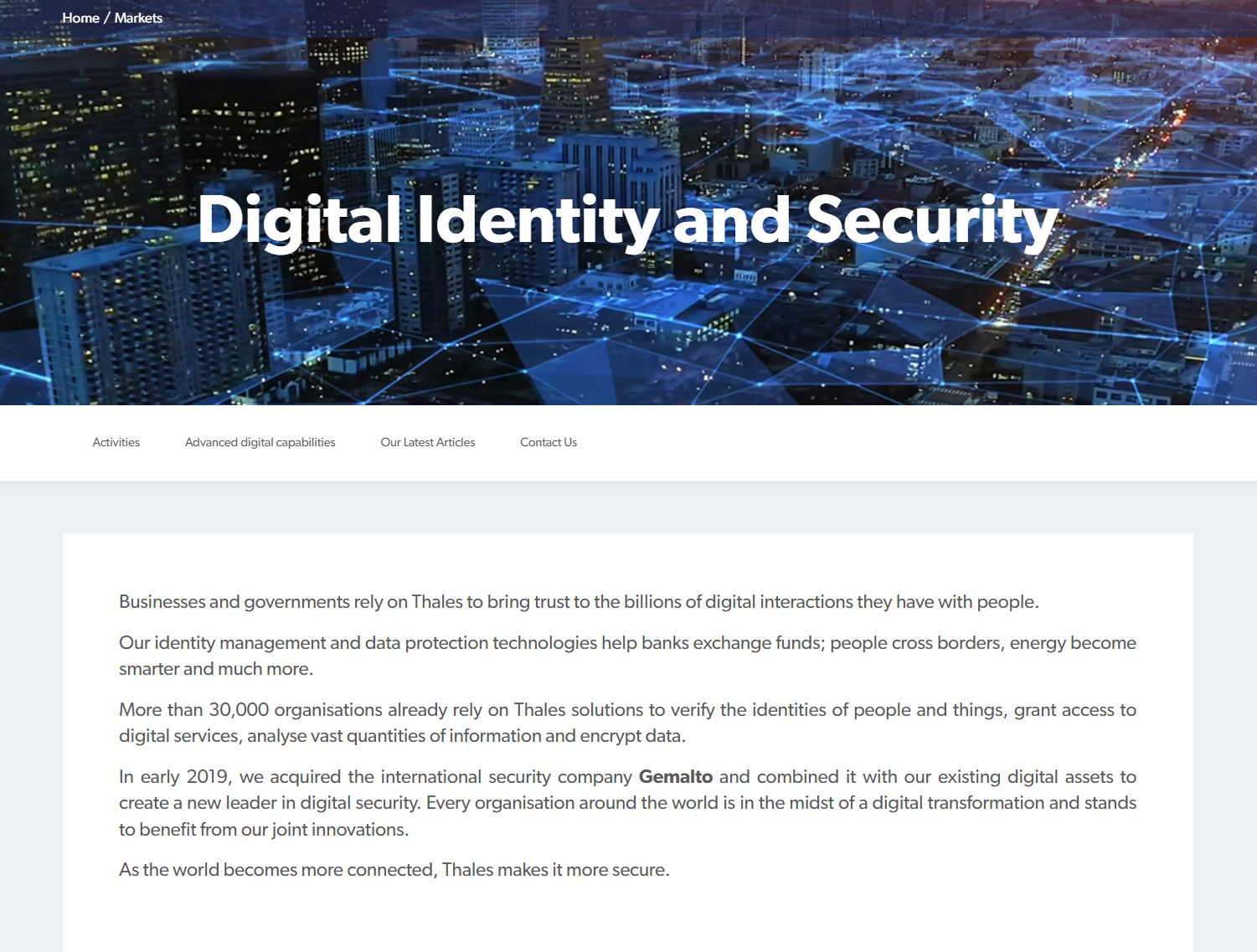 Thales product / service