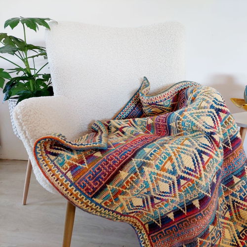 ANCIENT STORIES. Overlay mosaic crochet blanket pattern