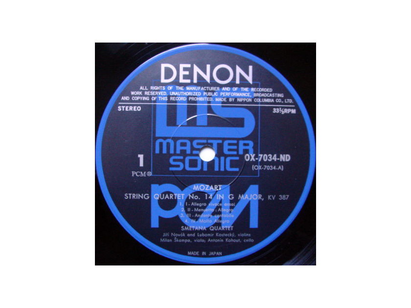★Audiophile★ Denon PCM / SMETANA QT, - Mozart String Quartets No.14 & 16,  MINT!