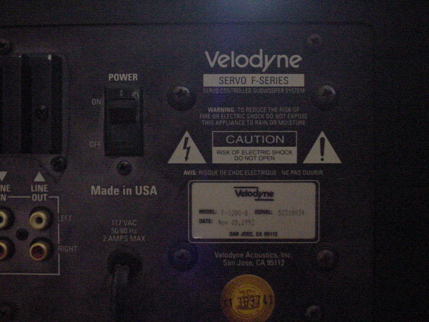 Velodyne Acoustics F-1200-B Subwoofer System