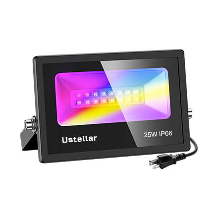 Ustellar 2 Pack 25W RGB LED Color Changing Flood Lights 250W Equiv. In