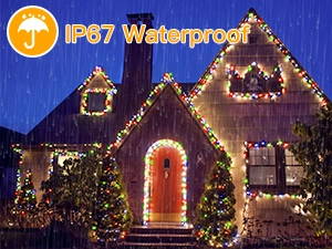 Ollny's 600 leds green wire multicolor Christmas lights are IP67 waterproof
