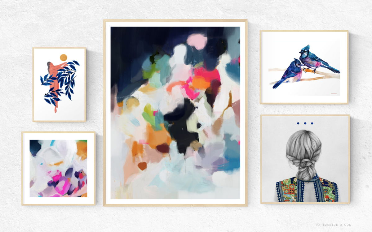 Shop this gallery wall feautring Eliza Art Print by Parima Studio