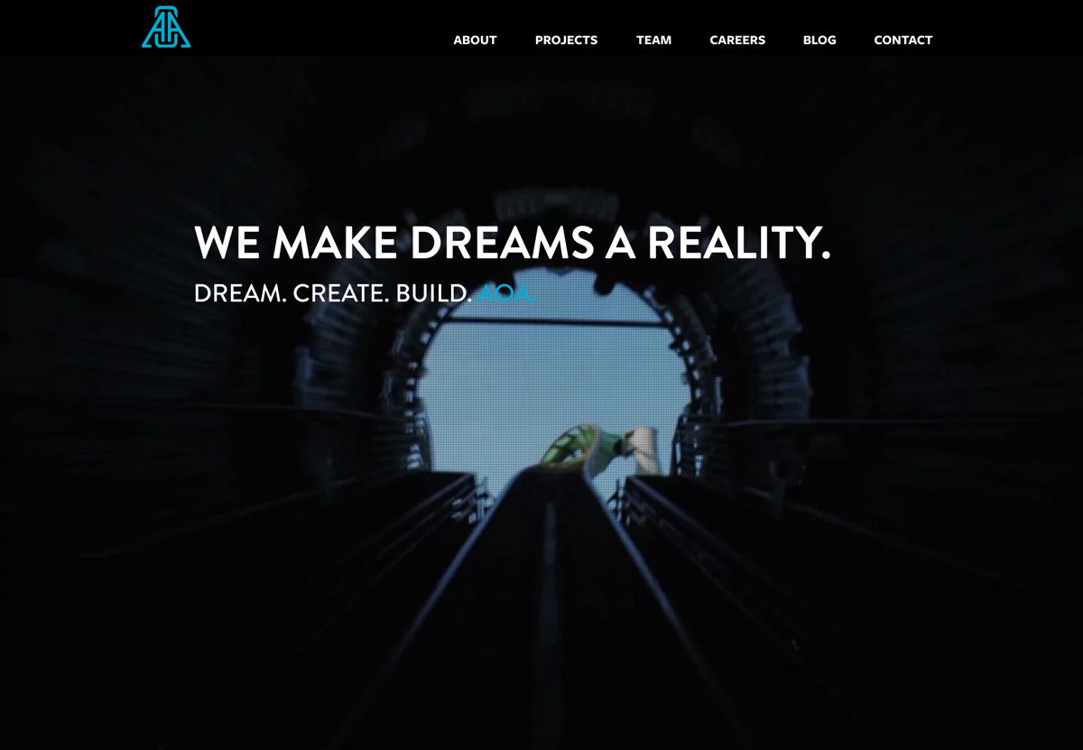 Screenshot of AOA, from the architecture portfolios collection.