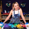 Dancing Criss-Cross Rainbow Acrylic Pouring Abstract Art with Olga Soby Dancing Criss-Cross Rainbow Acrylic Pouring Abstract Art with Olga Soby