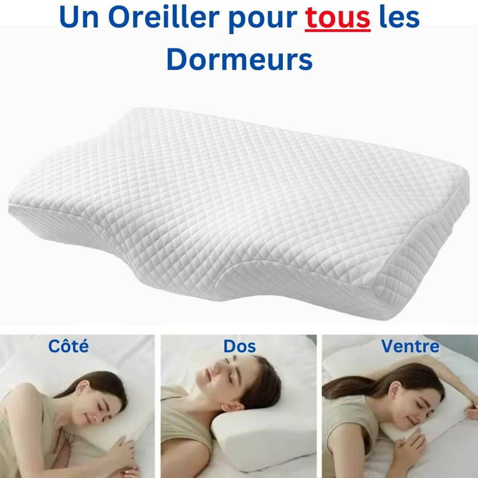 Oreiller Cervical Orthopedique, Oreiller Memoire de Forme, Coussin Cervical, Oreiller Ergonomique, Coussin Memoire de Forme, Oreiller Cervical