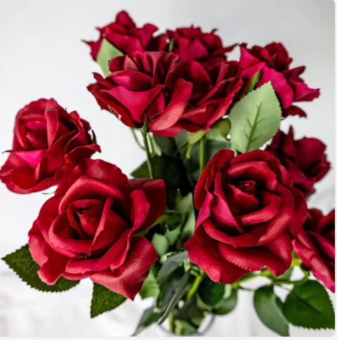 Red Open Bloom Real Touch Rose - Realistic Artificial Flowers - Image 3