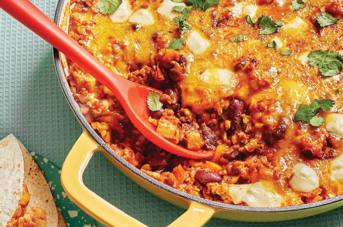 Casserole de porc et de fromage pour tortillas