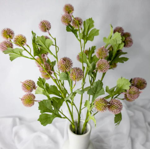 Pink Pom Pom Spray - Realistic Artificial Flowers and Greenery - Image 3