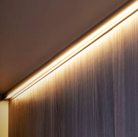 LED strip light on aluminum channel