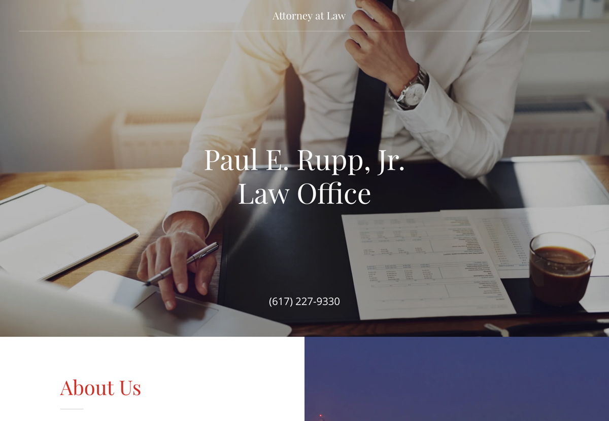 Screenshot of Paul E. Rupp Jr., from the lawyer websites collection.