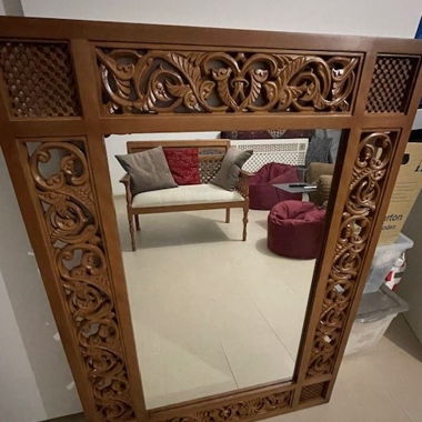 Miroir style oriental en bois massif