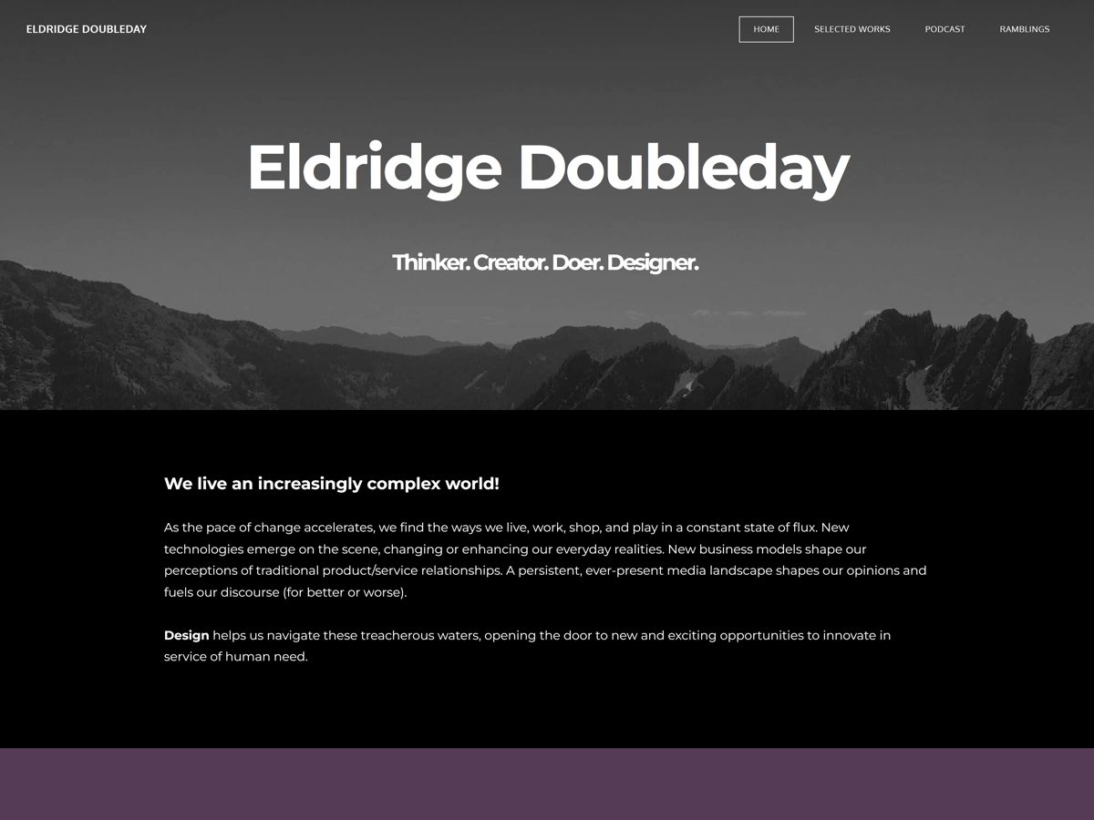 Screenshot of Eldridge Doubleday, from the resume websites collection.