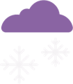 purple cloud with white snowflakes