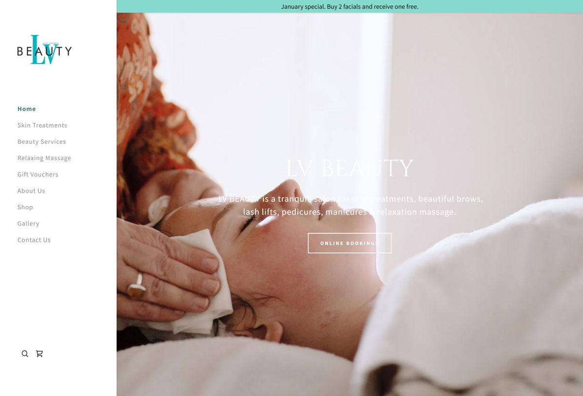 Screenshot of Lilly Victoria Beauty, from the spa websites collection.